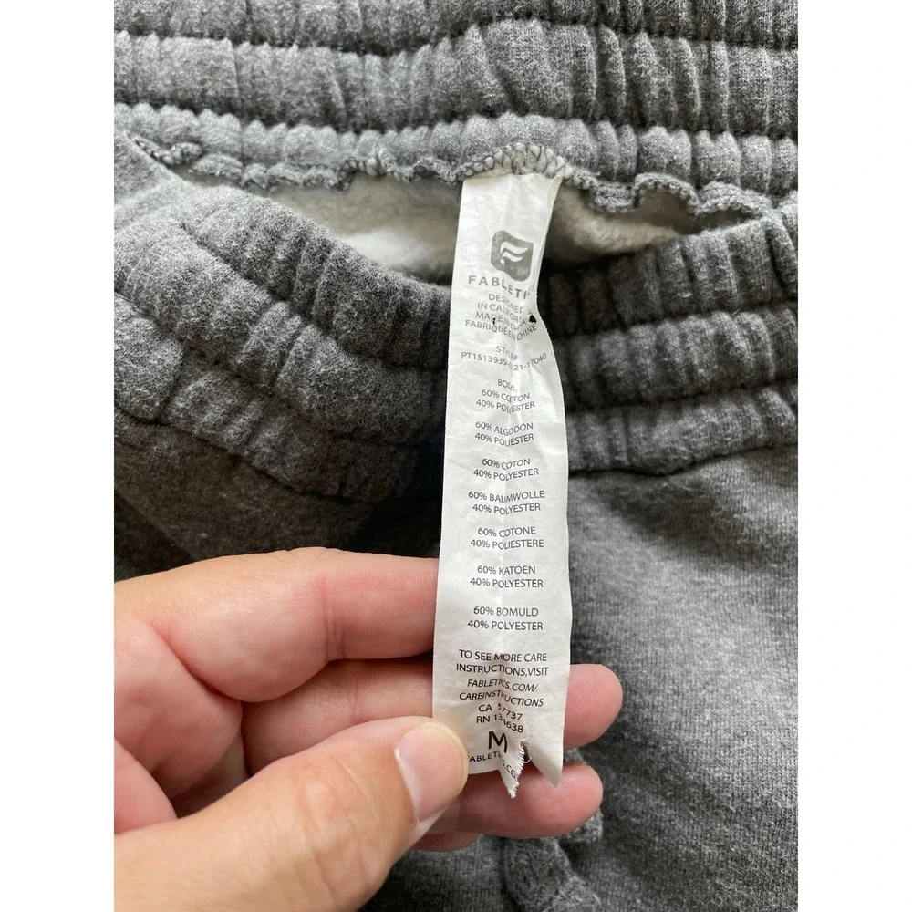 Fabletics Womens Joggers size M Heather Grey Sweatpants Zip Pockets athleteisure